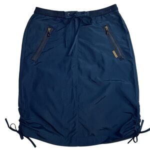 Liz Claiborne Navy Blue Cotton/Nylon Drawstring Utility Beach Skirt Size M